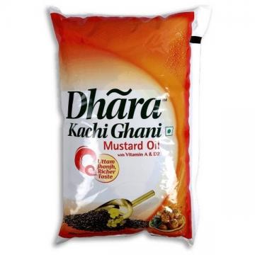 Dhara mustard oil 1ltr pouch